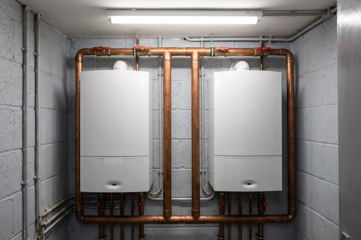 Commercial boiler installation in a Chesterfield business unit